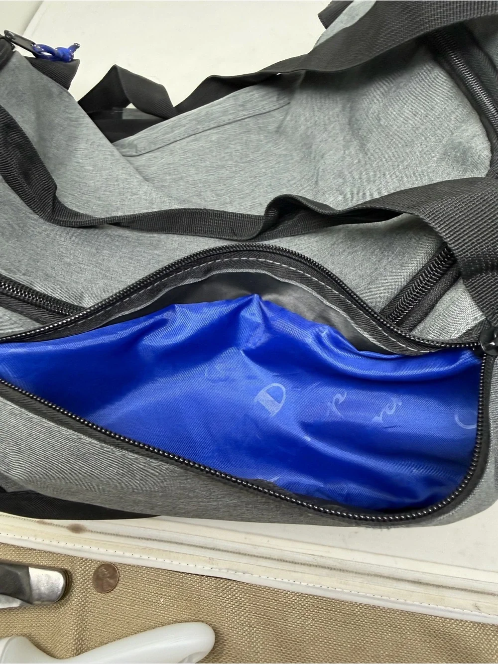 Champion grey duffle